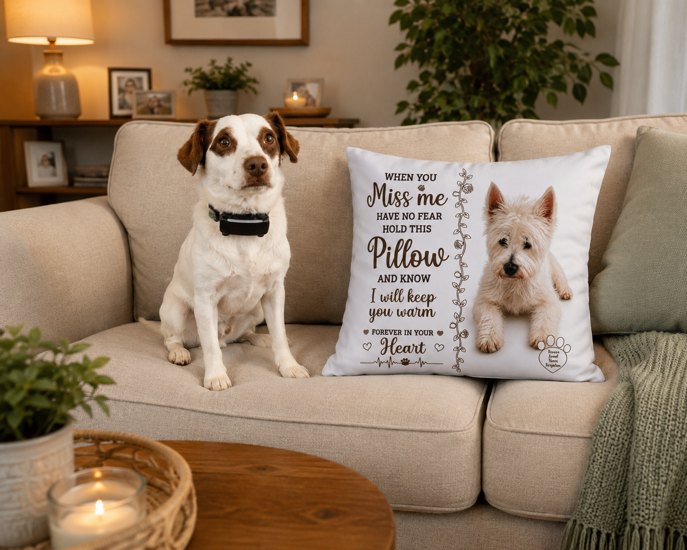 Personalised Pet Memorial Pillow – When You Miss Me, Hold This Pillow ❤️