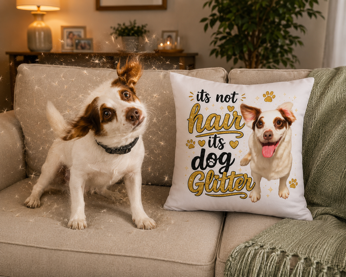 Dog Glitter Double-Sided Pillow – Funny Dog Lover Gift