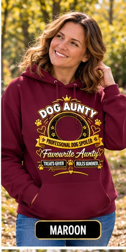 Personalised Dog Aunty Classic Hoodie – Custom Dog Photo & Name