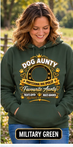 Personalised Dog Aunty Classic Hoodie – Custom Dog Photo & Name