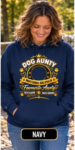 Personalised Dog Aunty Classic Hoodie – Custom Dog Photo & Name