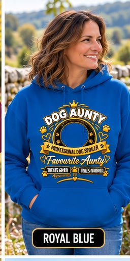Personalised Dog Aunty Classic Hoodie – Custom Dog Photo & Name