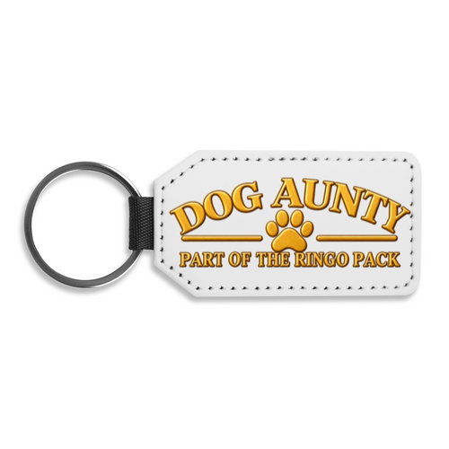 Dog Aunty fixed-design faux leather keyring by The Ringo Pack