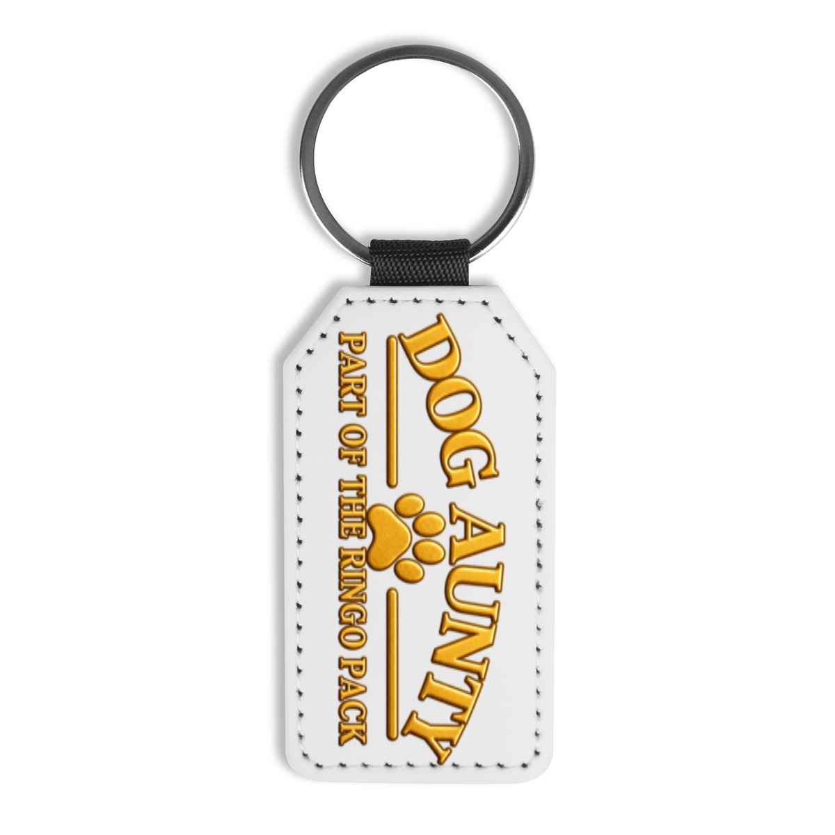 Dog Aunty fixed-design faux leather keyring by The Ringo Pack