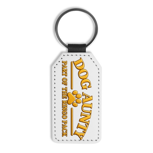 Dog Aunty fixed-design faux leather keyring by The Ringo Pack