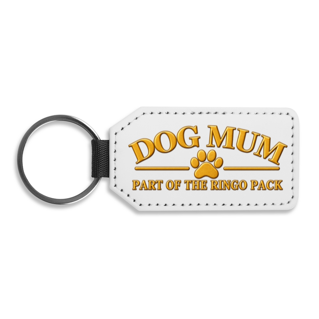 Dog Mum fixed-design faux leather keyring by The Ringo Pack