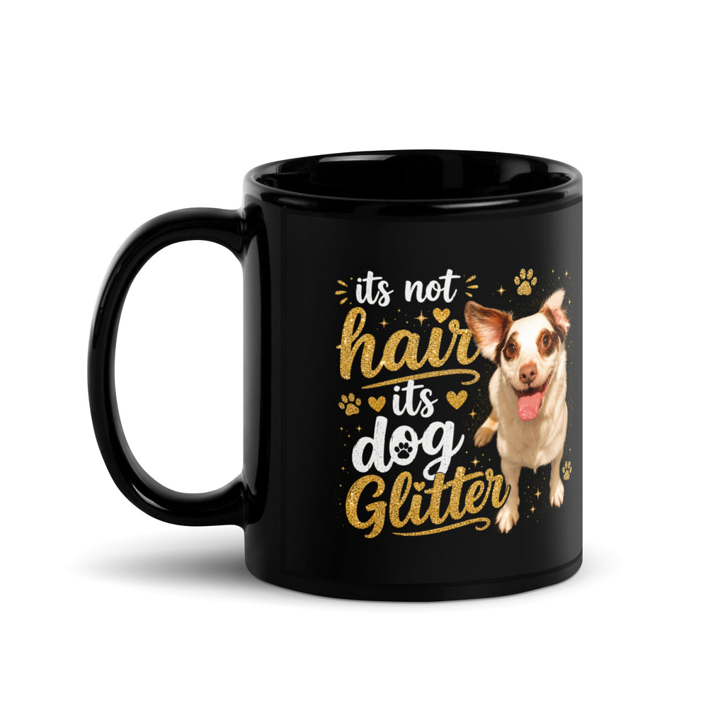 Dog Glitter Black Mug – Funny Gift for Dog Lovers