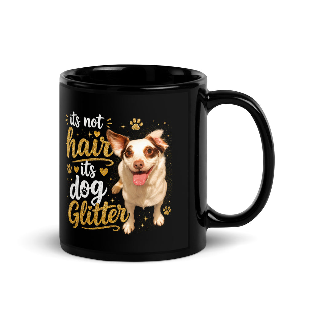 Dog Glitter Black Mug – Funny Gift for Dog Lovers