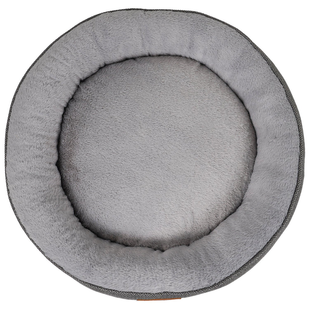 The Balmoral Luxury Herringbone Calming Donut Dog Bed