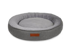 The Balmoral Luxury Herringbone Calming Donut Dog Bed