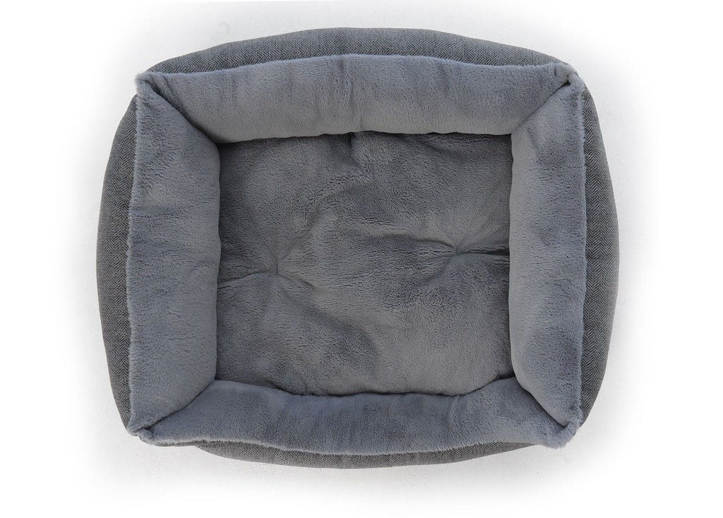 Gray pet bed on a white background