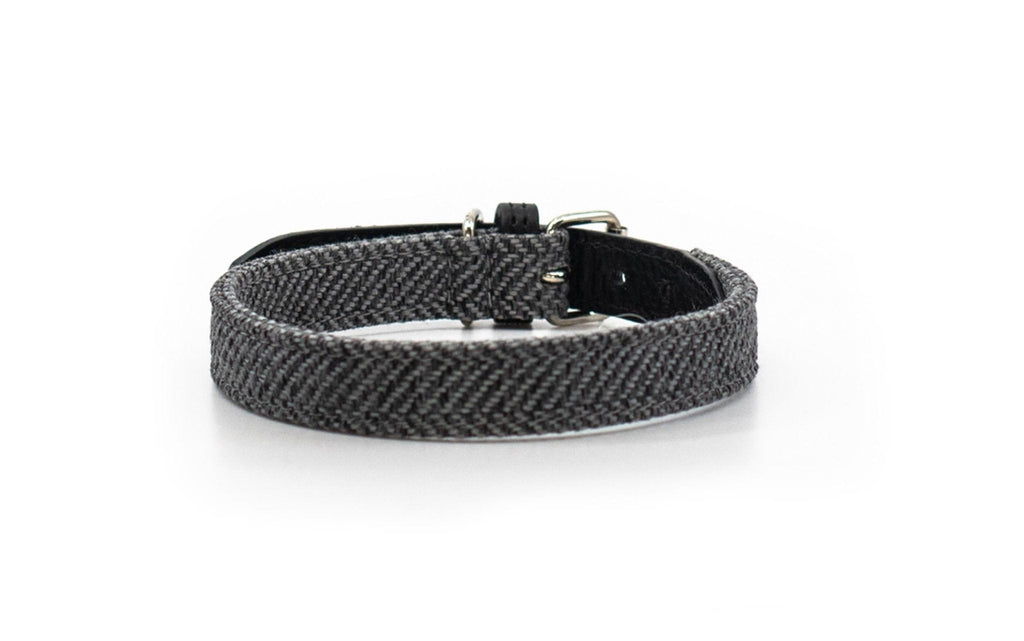 Ralph & Co Balmoral Grey Herringbone Leather Dog Collar