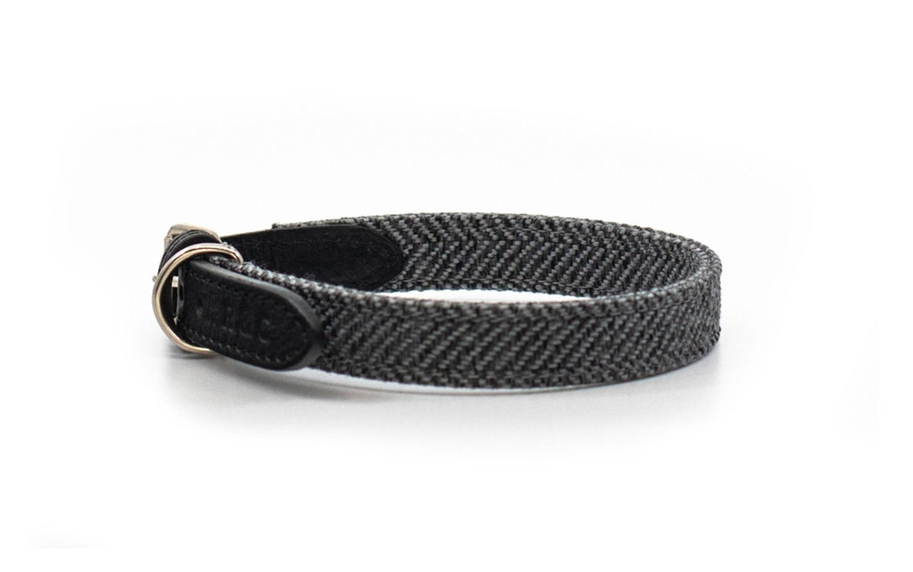 Ralph & Co Balmoral Grey Herringbone Leather Dog Collar
