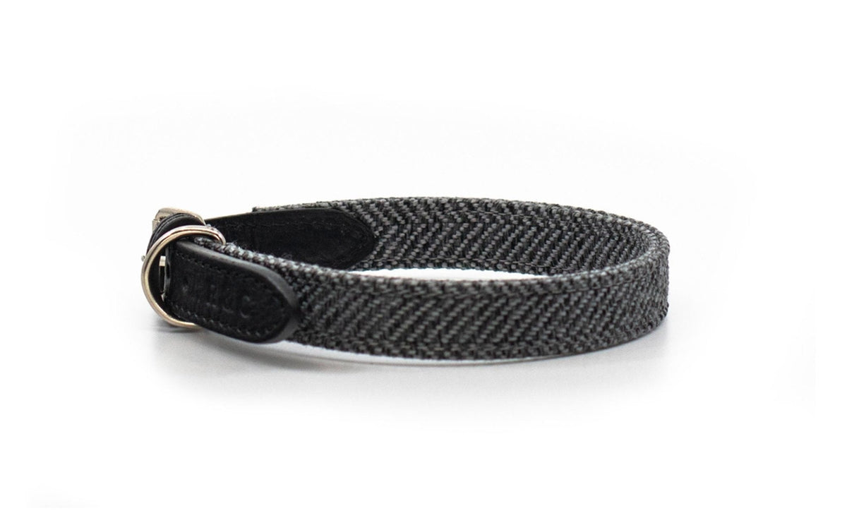 Ralph & Co Balmoral Grey Herringbone Leather Dog Collar