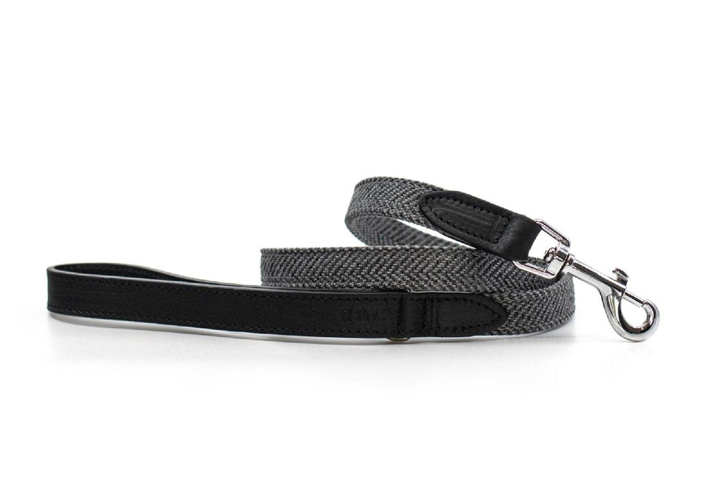 Ralph & Co Balmoral Grey Herringbone Leather Dog Lead