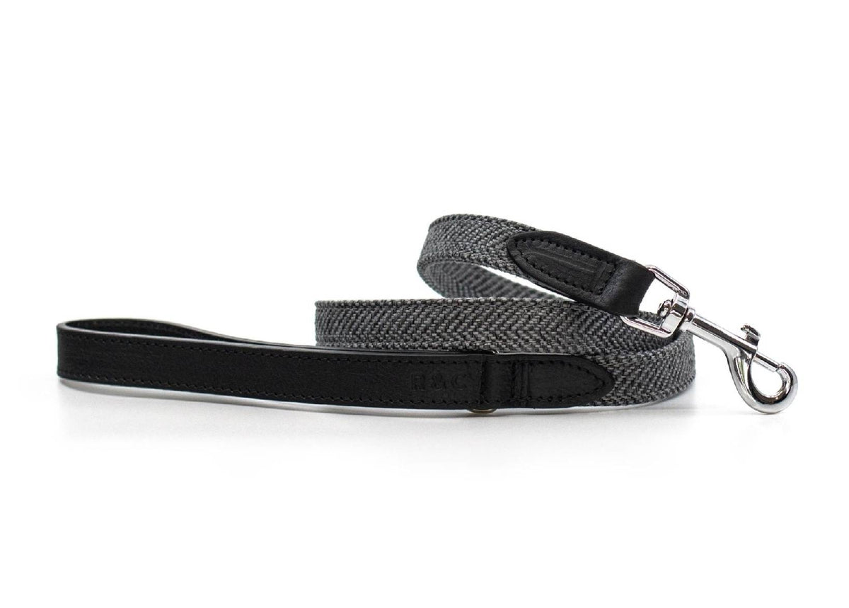 Ralph & Co Balmoral Grey Herringbone Leather Dog Lead