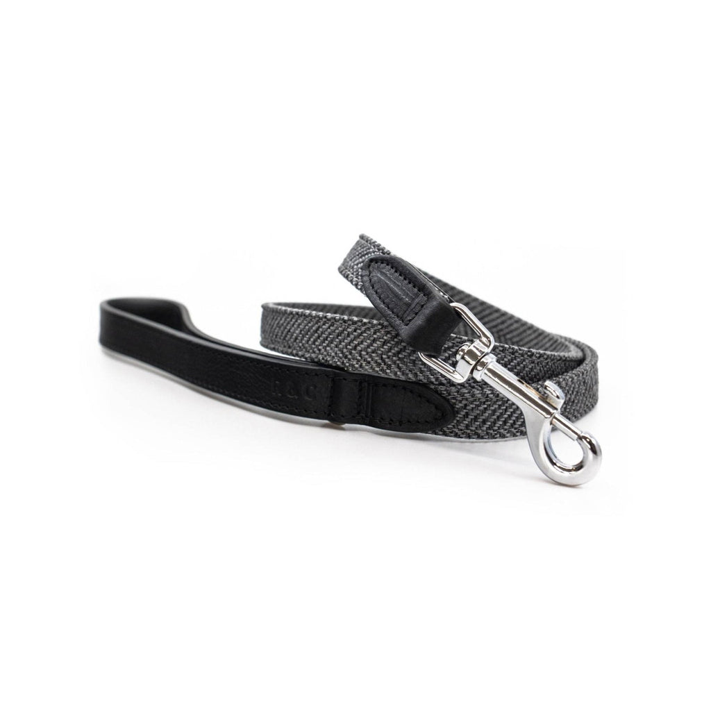 Ralph & Co Balmoral Grey Herringbone Leather Dog Lead