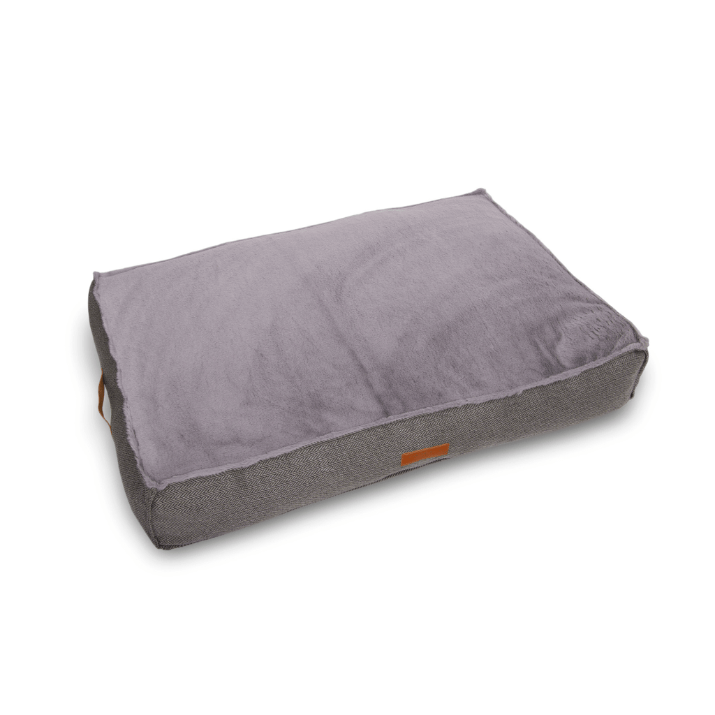 The Balmoral Luxury Herringbone Flat Pillow Dog Bed