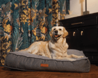 The Balmoral Luxury Herringbone Flat Pillow Dog Bed