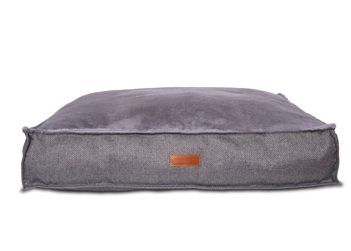 The Balmoral Luxury Herringbone Flat Pillow Dog Bed