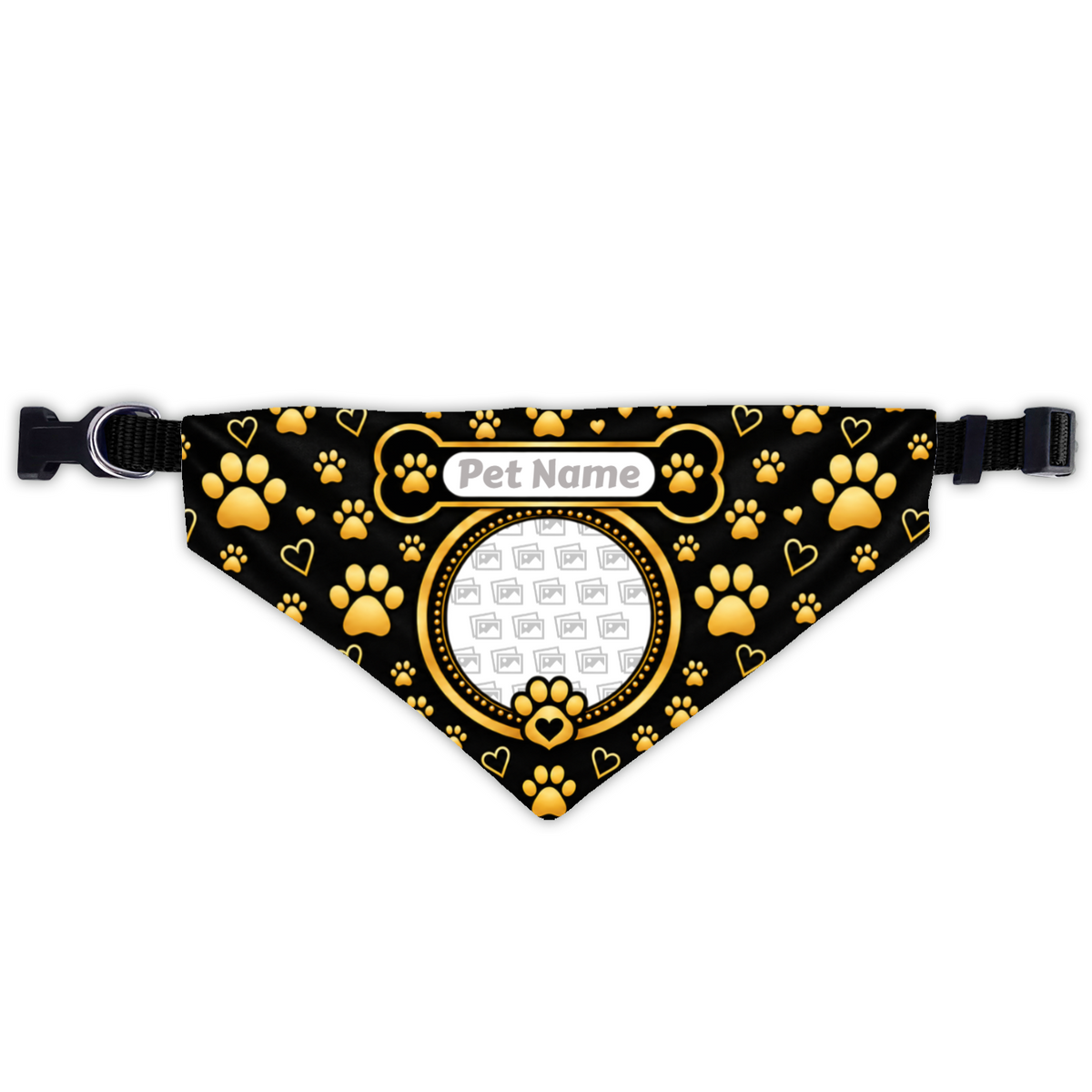 Personalised Dog Scarf / Bandana - Custom Pet Photo & Name