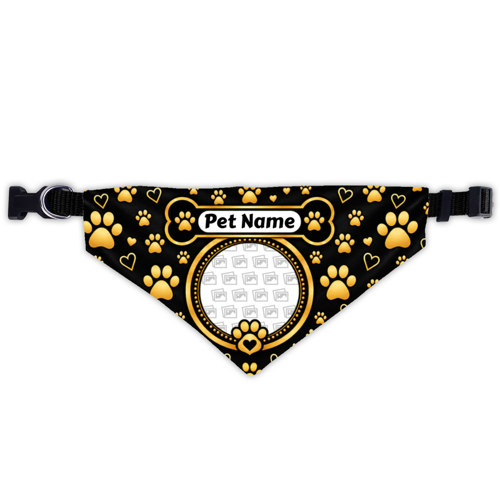Additional view of Personalised Dog Scarf / Bandana - Custom Pet Photo & Name