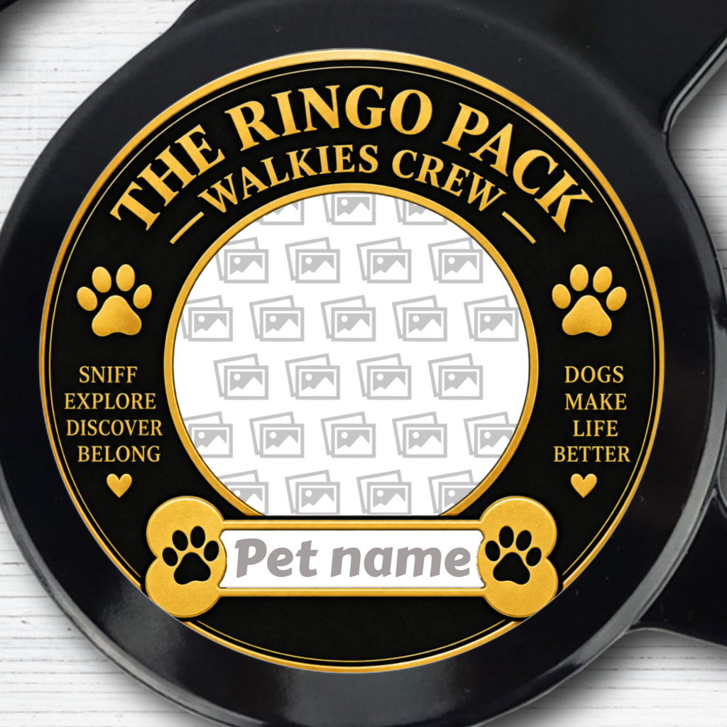 Additional view of Personalised Retractable Dog Lead - Custom Dog Photo & Name