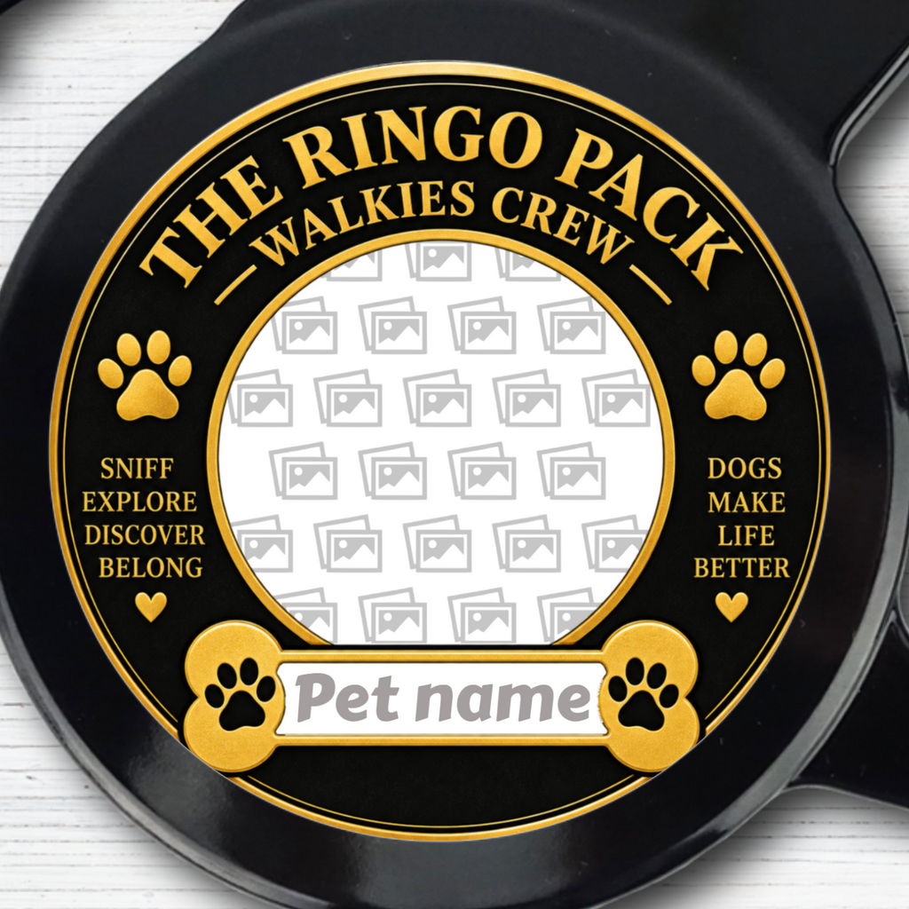 Additional view of Personalised Retractable Dog Lead - Custom Dog Photo & Name