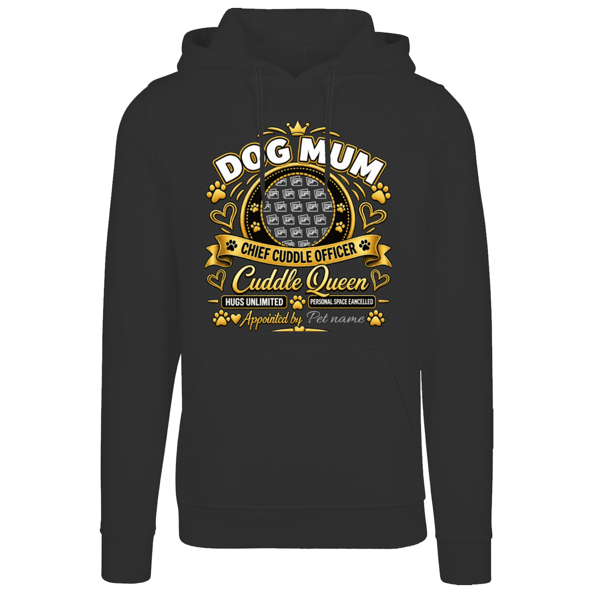 Personalised Dog Mum Premium Heavy Hoodie - Custom Dog Photo & Name