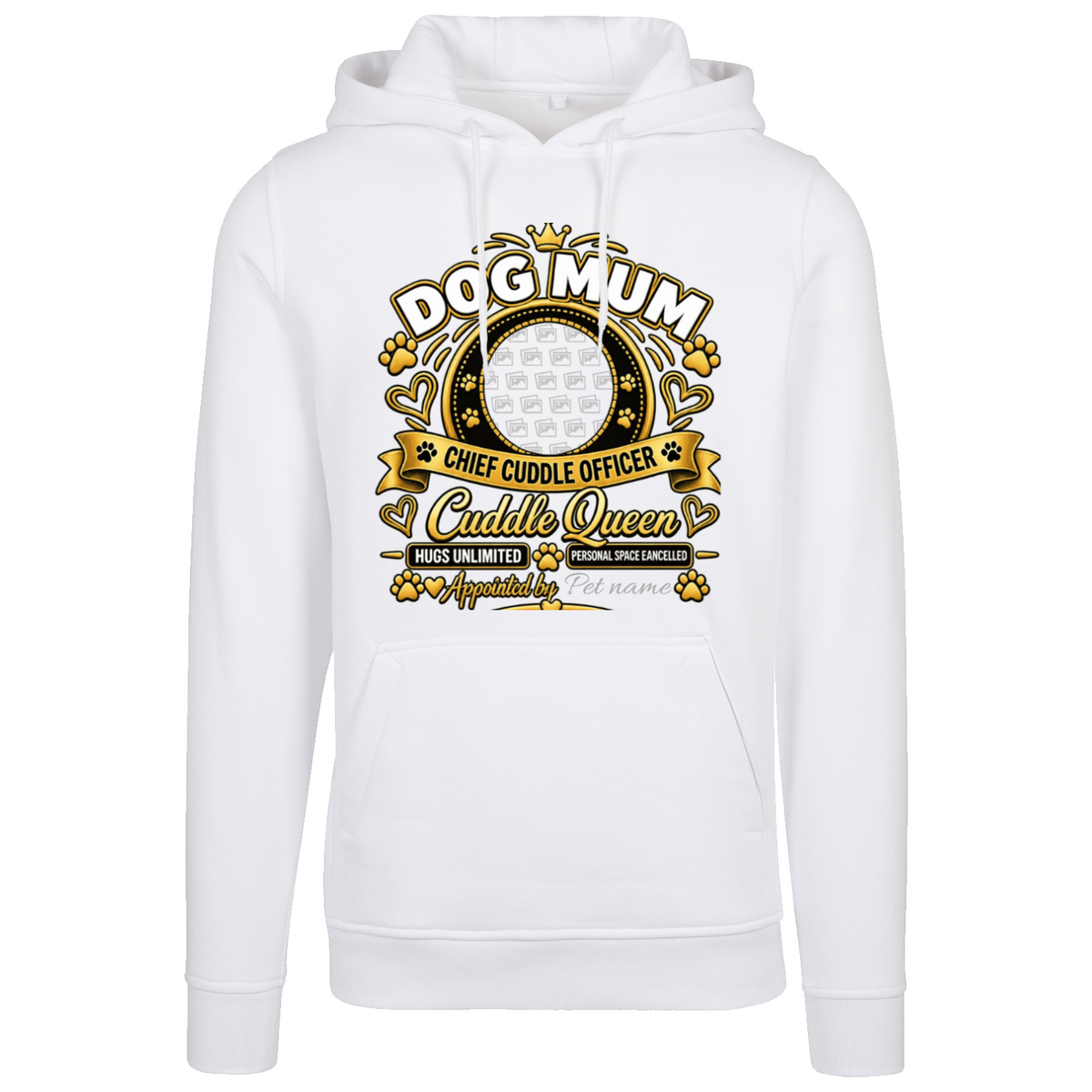 Additional view of Personalised Dog Mum Premium Heavy Hoodie - Custom Dog Photo & Name