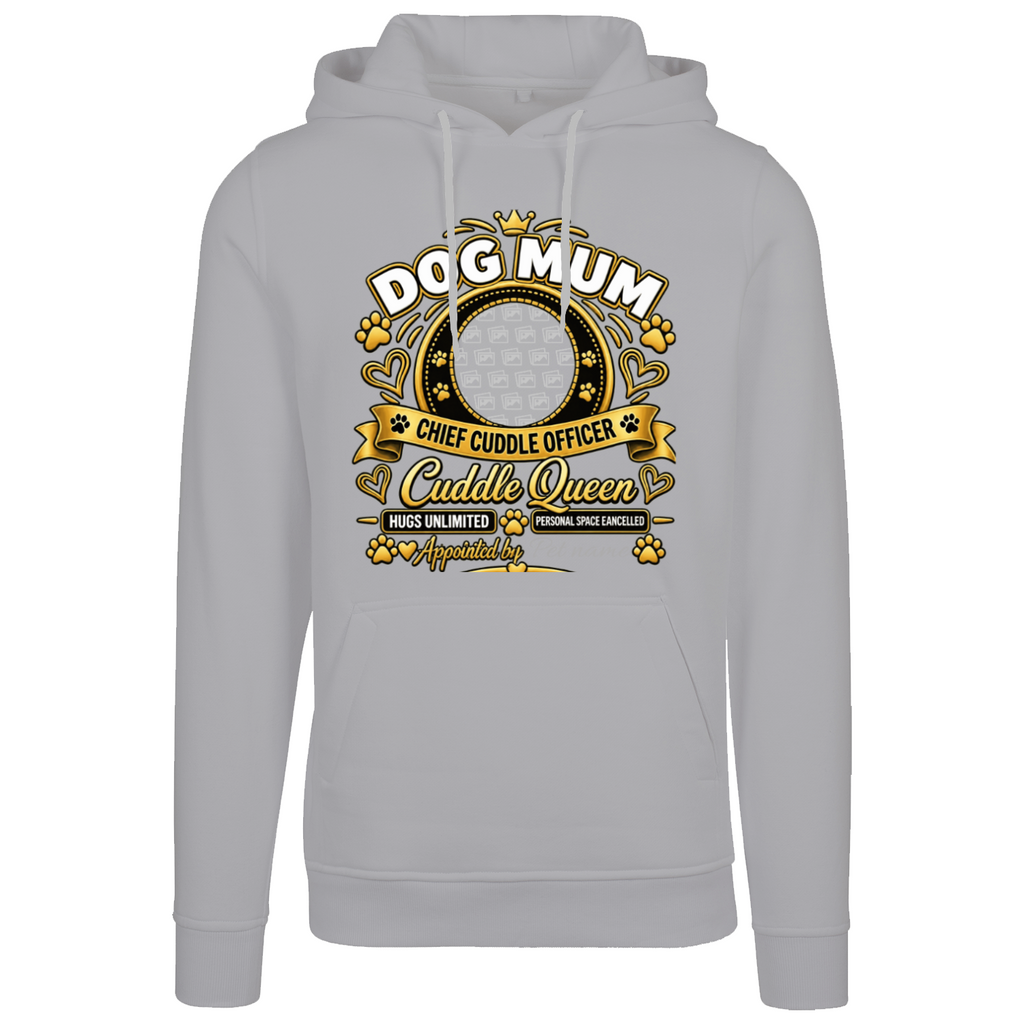 Additional view of Personalised Dog Mum Premium Heavy Hoodie - Custom Dog Photo & Name