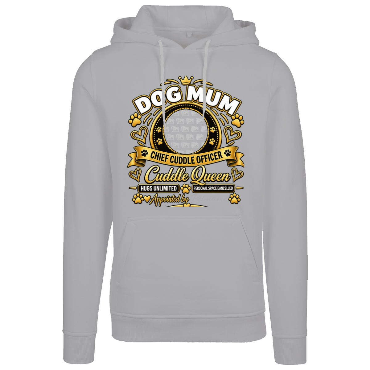 Additional view of Personalised Dog Mum Premium Heavy Hoodie - Custom Dog Photo & Name