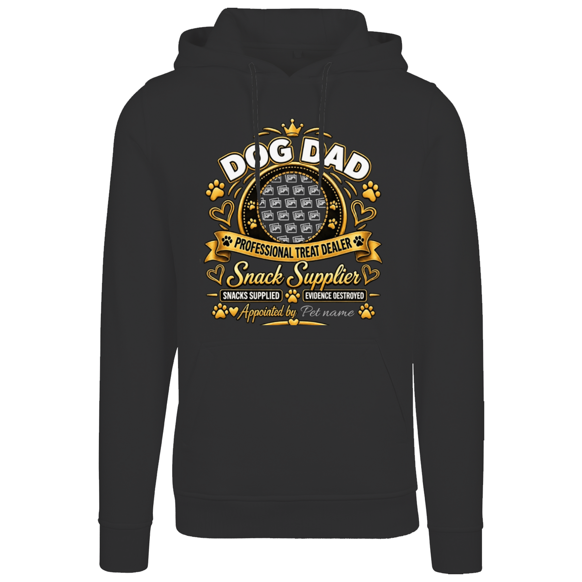 Personalised Dog Dad Premium Heavy Hoodie - Custom Dog Photo & Name