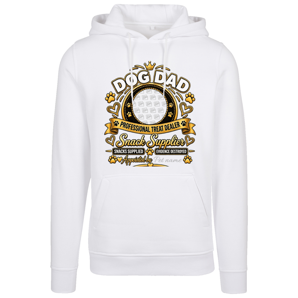 Additional view of Personalised Dog Dad Premium Heavy Hoodie - Custom Dog Photo & Name