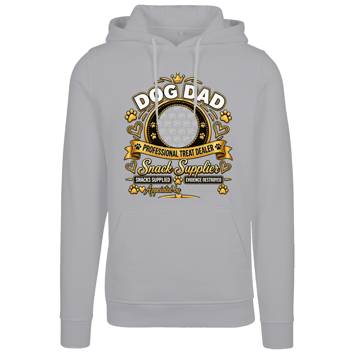 Additional view of Personalised Dog Dad Premium Heavy Hoodie - Custom Dog Photo & Name