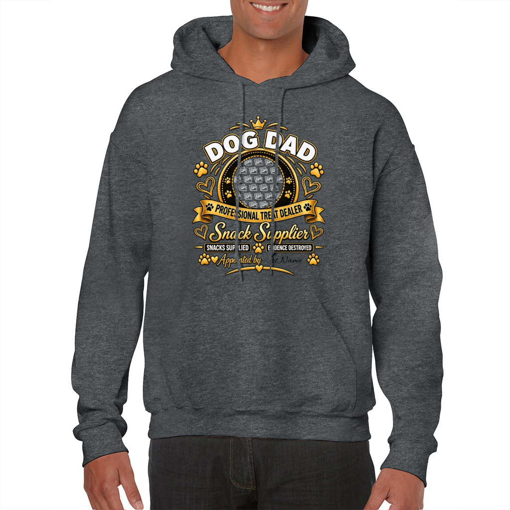 Additional view of Personalised Dog Dad Classic Hoodie - Custom Dog Photo & Name