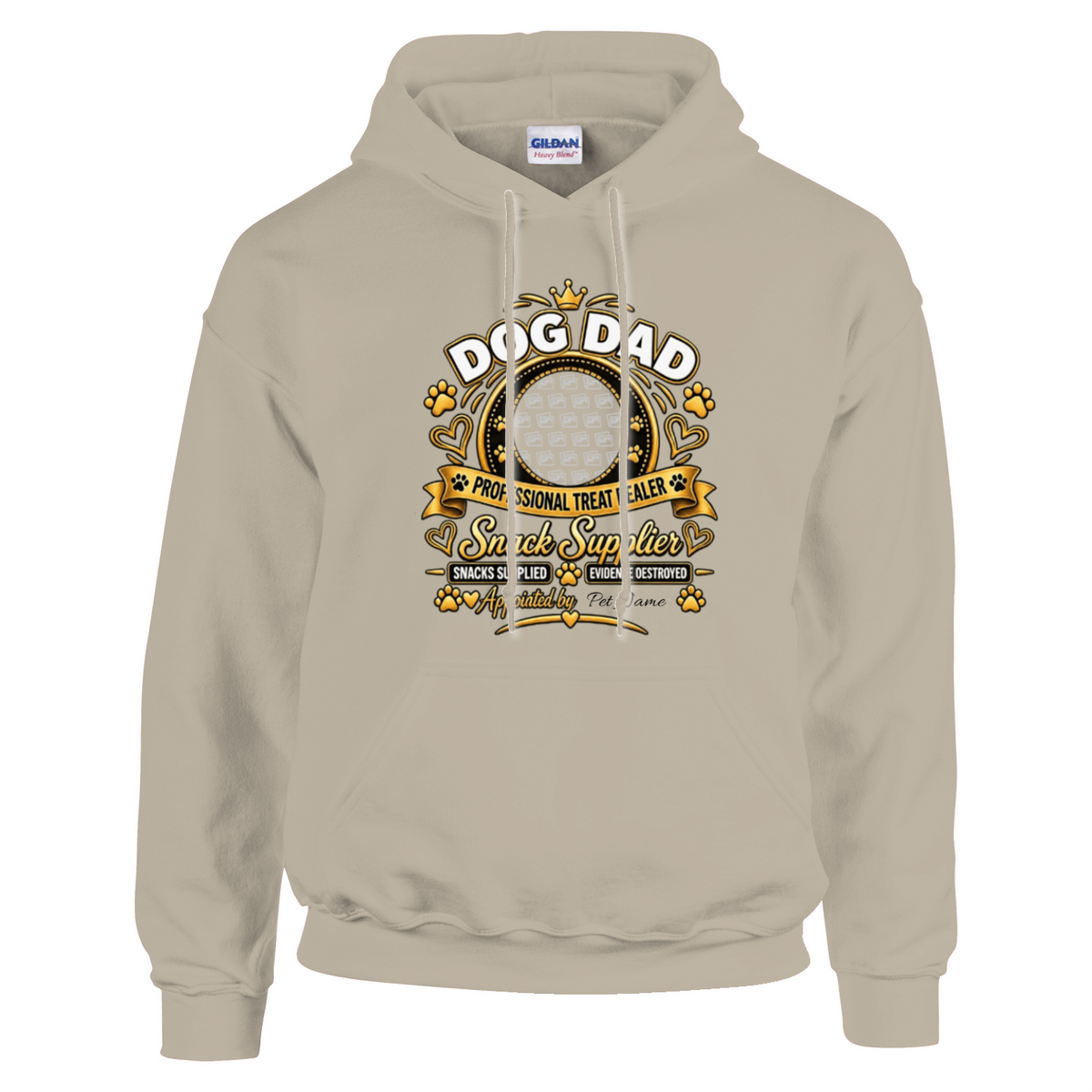 Additional view of Personalised Dog Dad Classic Hoodie - Custom Dog Photo & Name