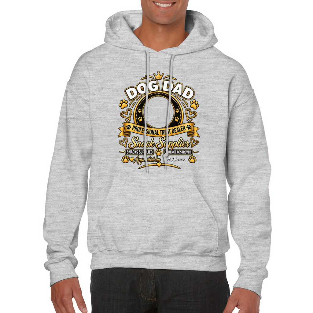 Additional view of Personalised Dog Dad Classic Hoodie - Custom Dog Photo & Name