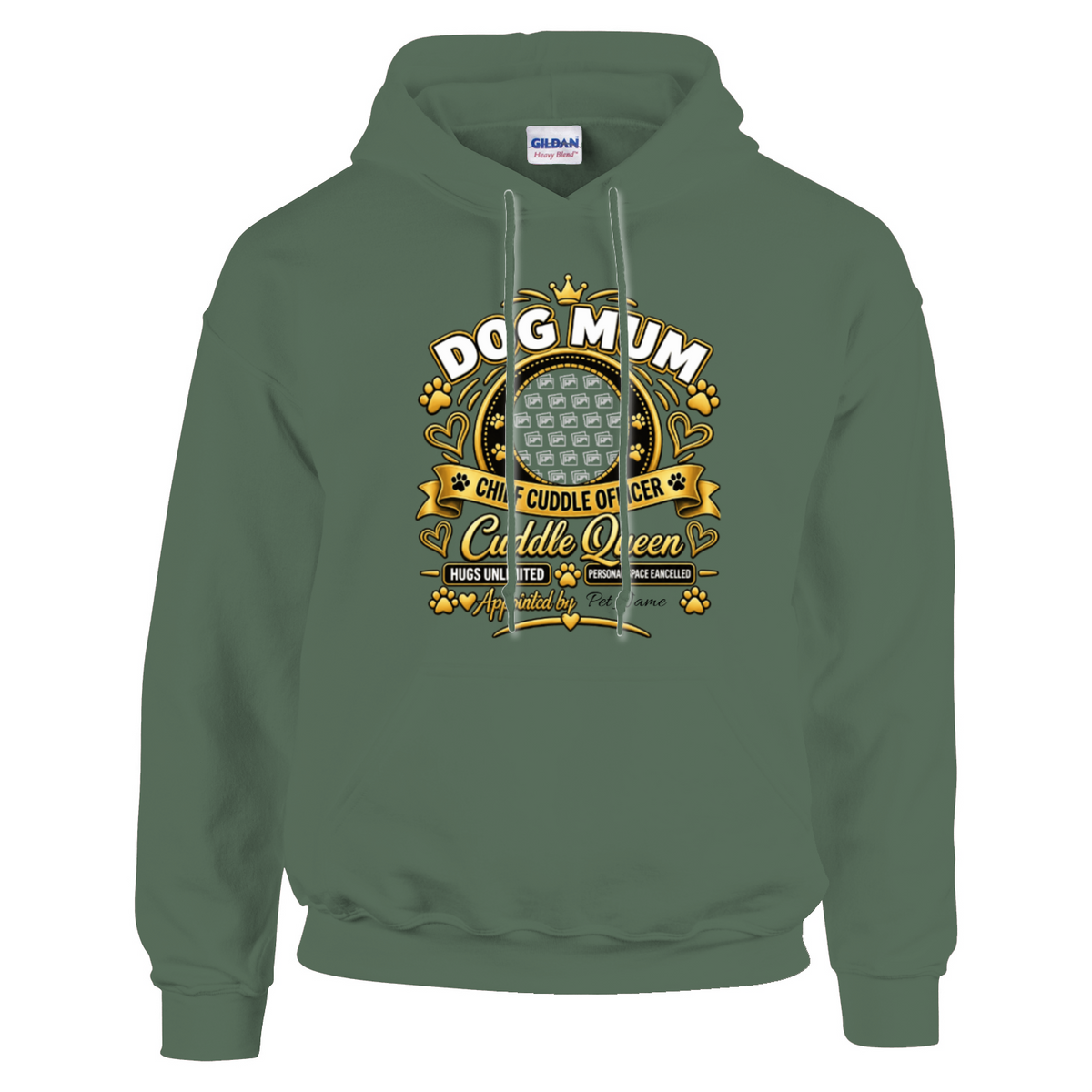 Additional view of Personalised Dog Mum Classic Hoodie - Custom Dog Photo & Name