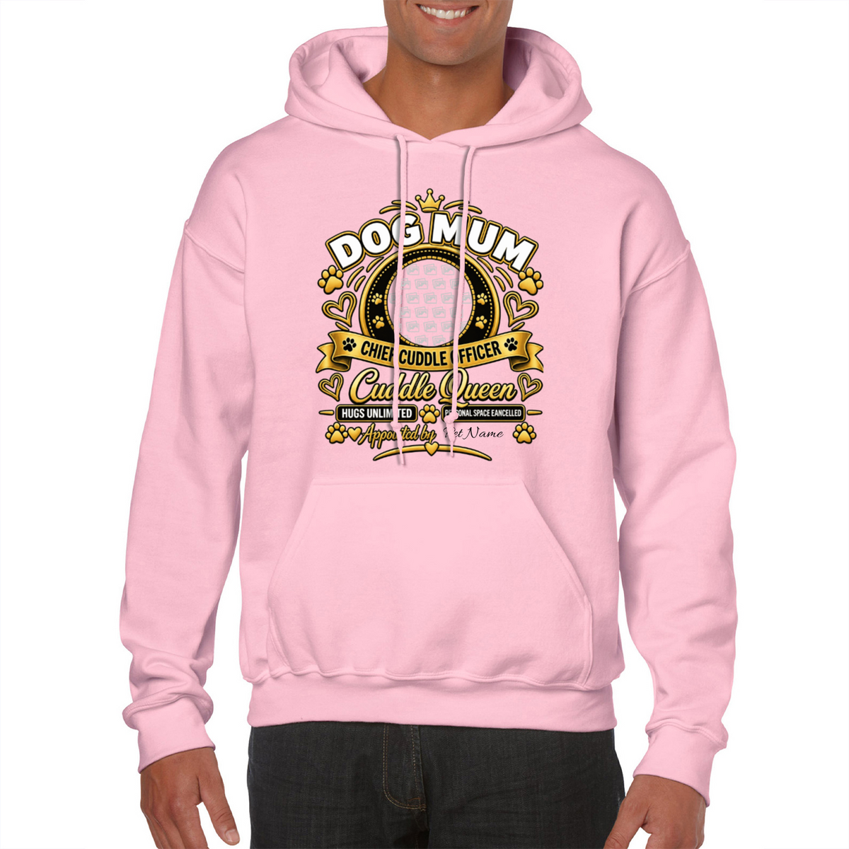 Additional view of Personalised Dog Mum Classic Hoodie - Custom Dog Photo & Name