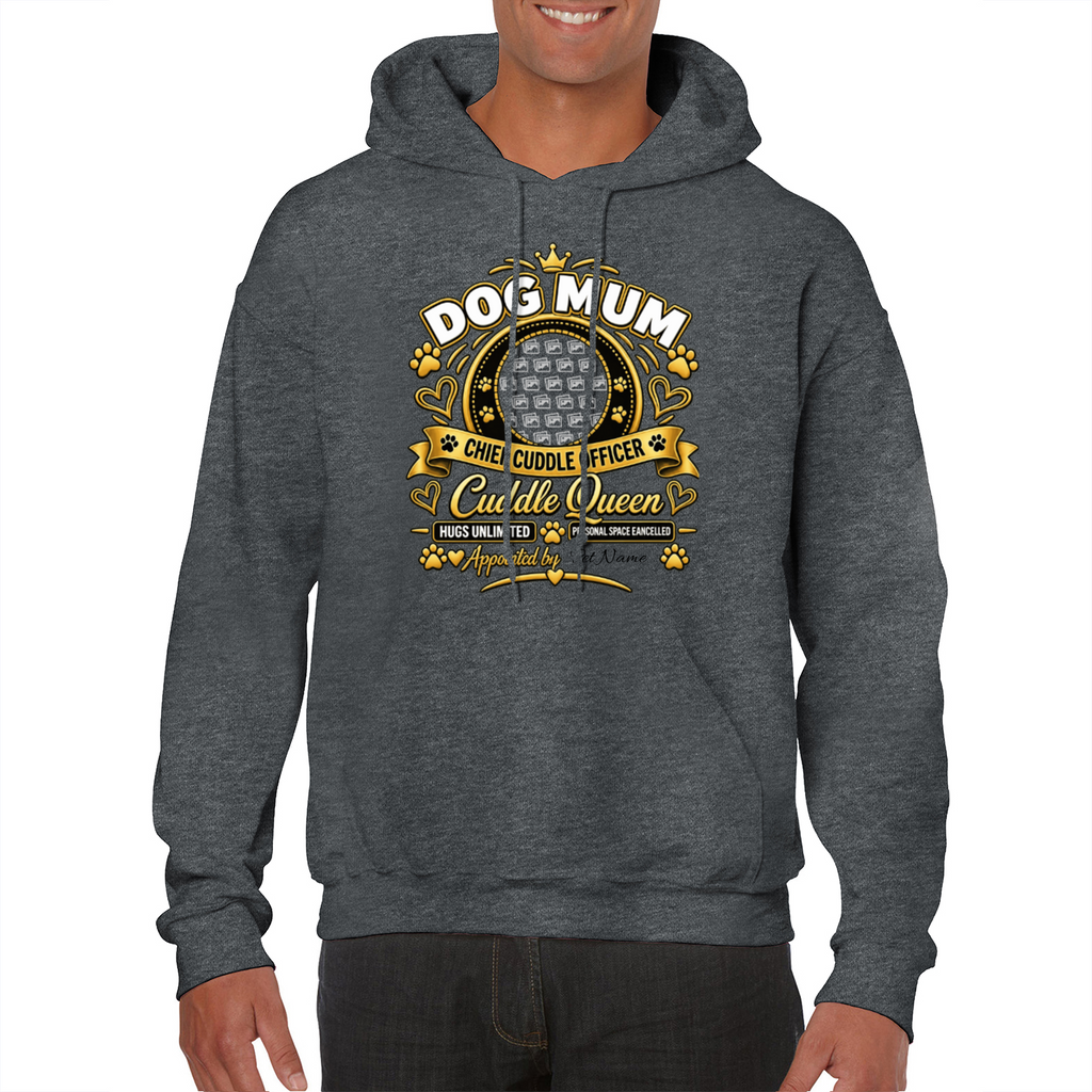 Additional view of Personalised Dog Mum Classic Hoodie - Custom Dog Photo & Name