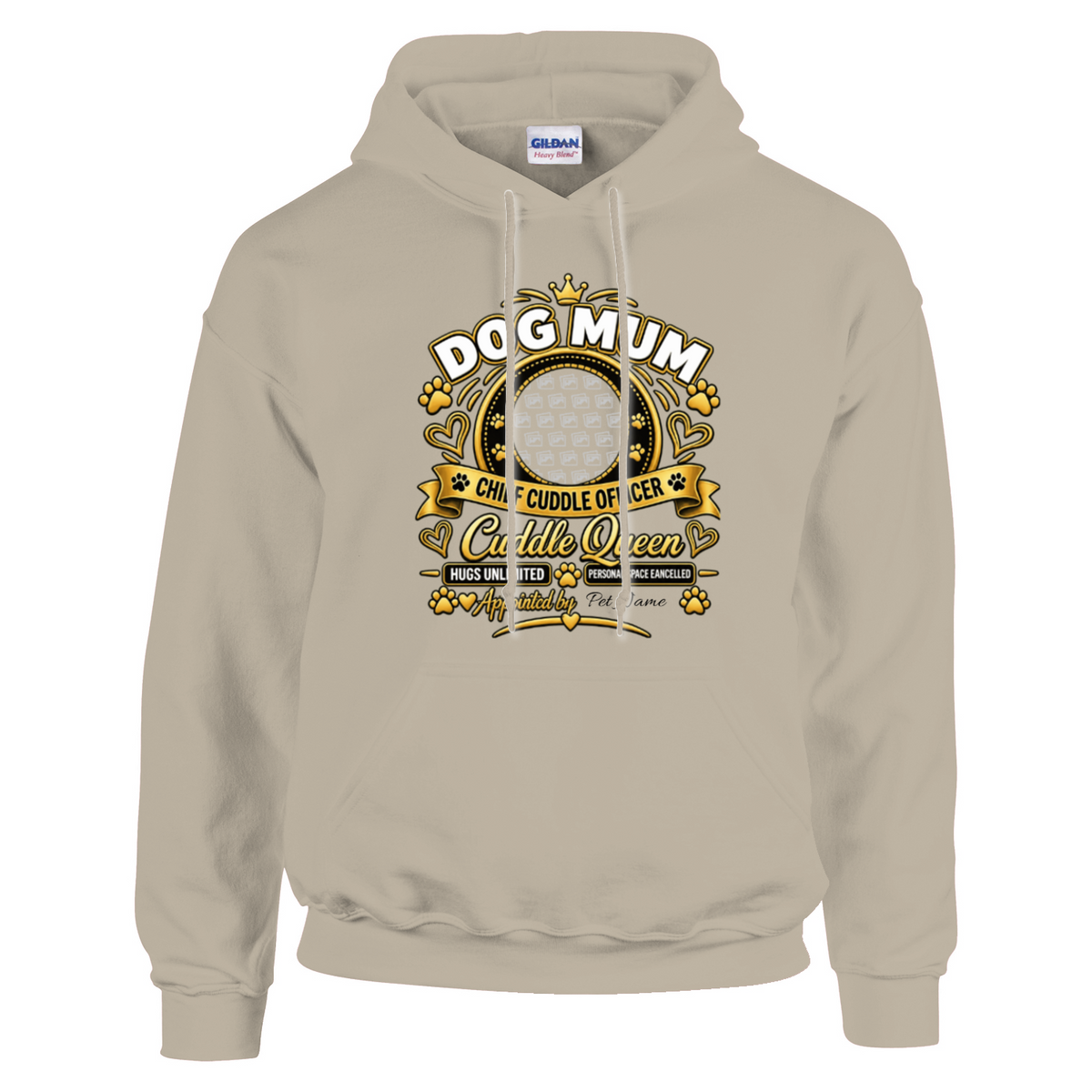 Additional view of Personalised Dog Mum Classic Hoodie - Custom Dog Photo & Name