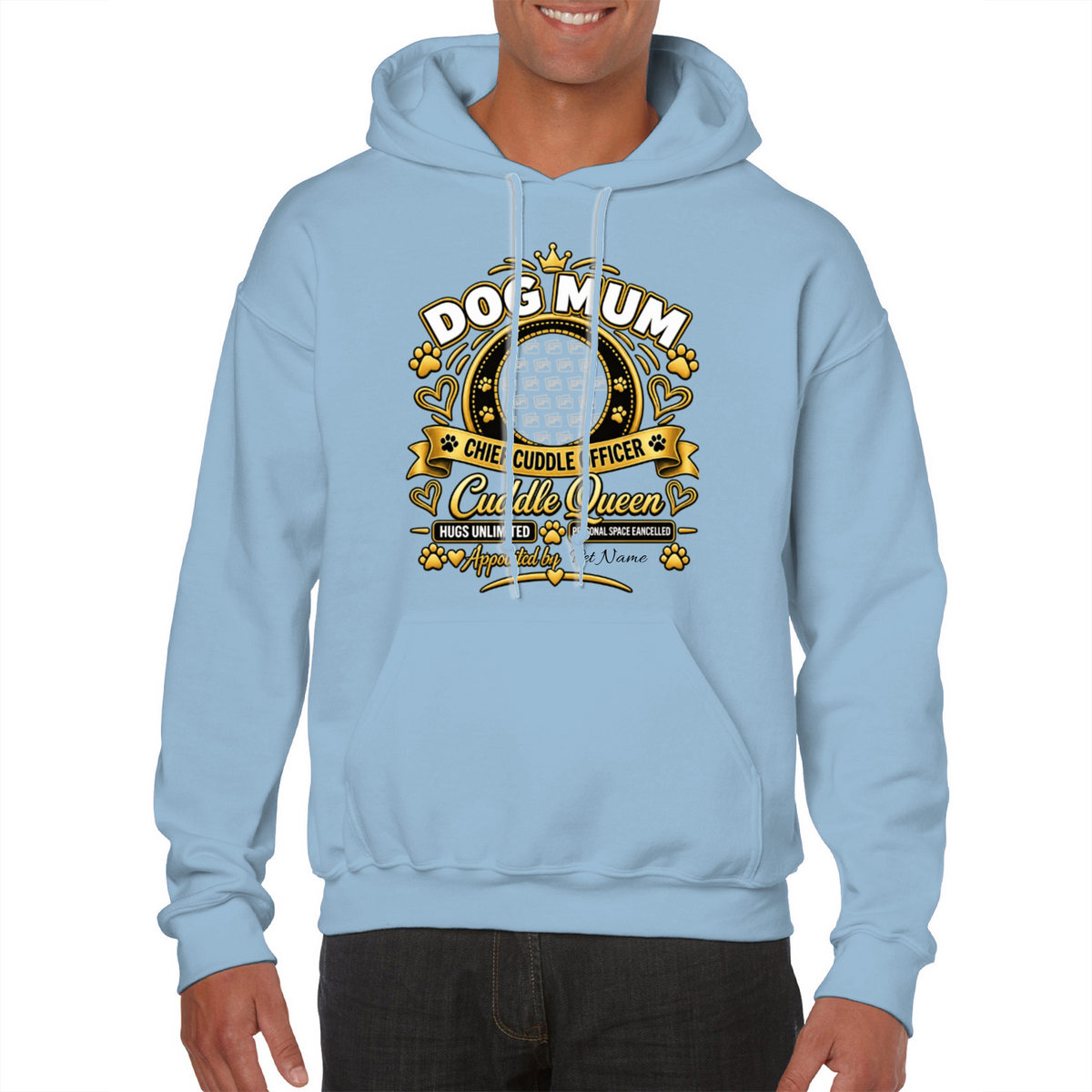 Additional view of Personalised Dog Mum Classic Hoodie - Custom Dog Photo & Name