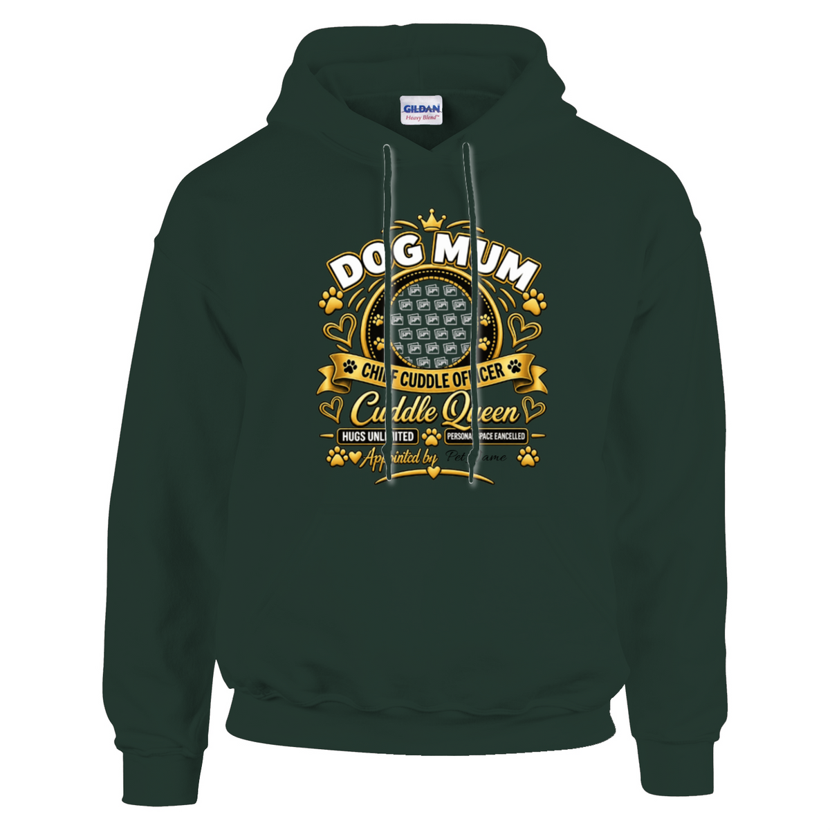 Additional view of Personalised Dog Mum Classic Hoodie - Custom Dog Photo & Name