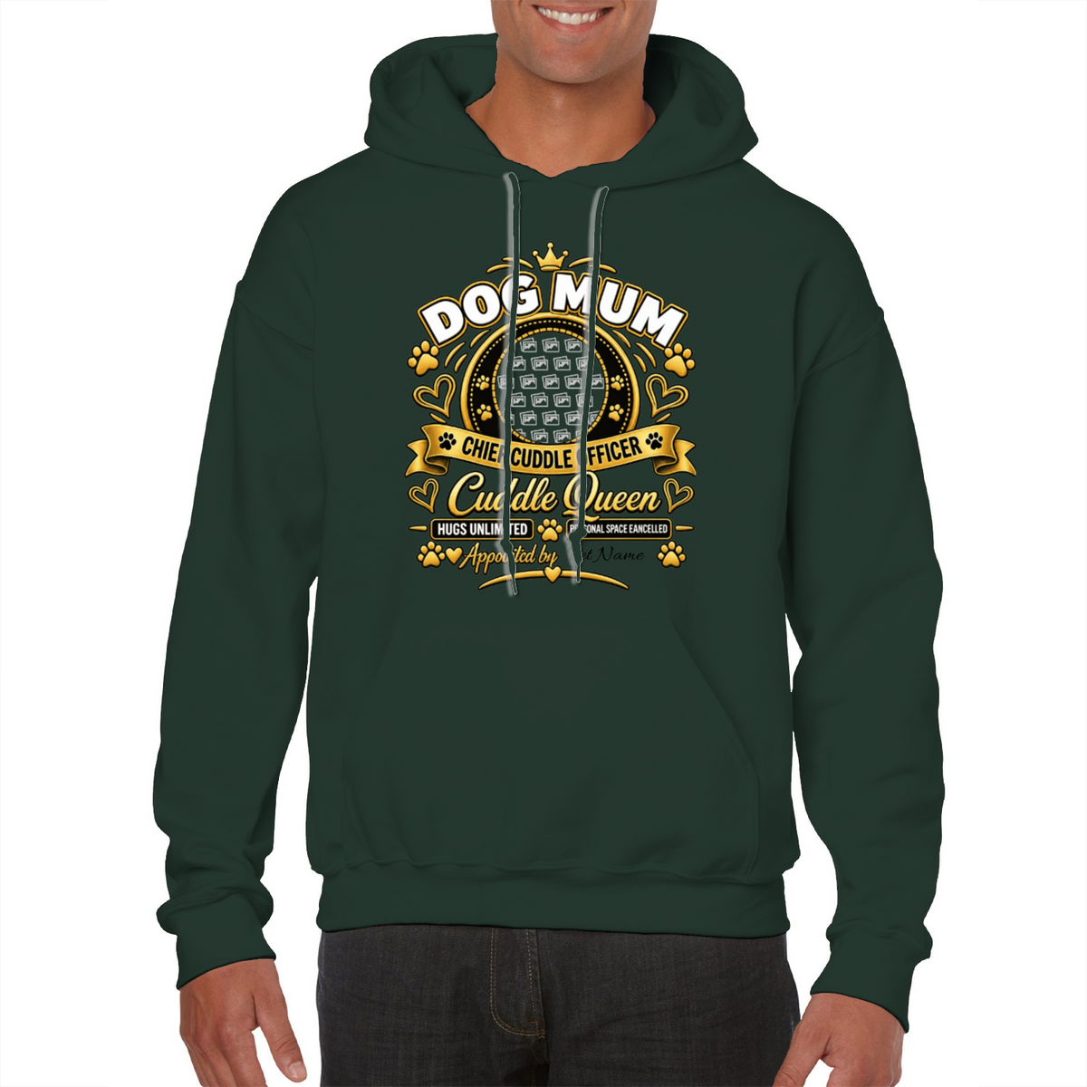 Additional view of Personalised Dog Mum Classic Hoodie - Custom Dog Photo & Name