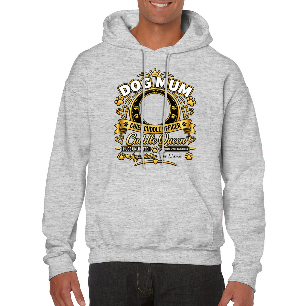 Additional view of Personalised Dog Mum Classic Hoodie - Custom Dog Photo & Name