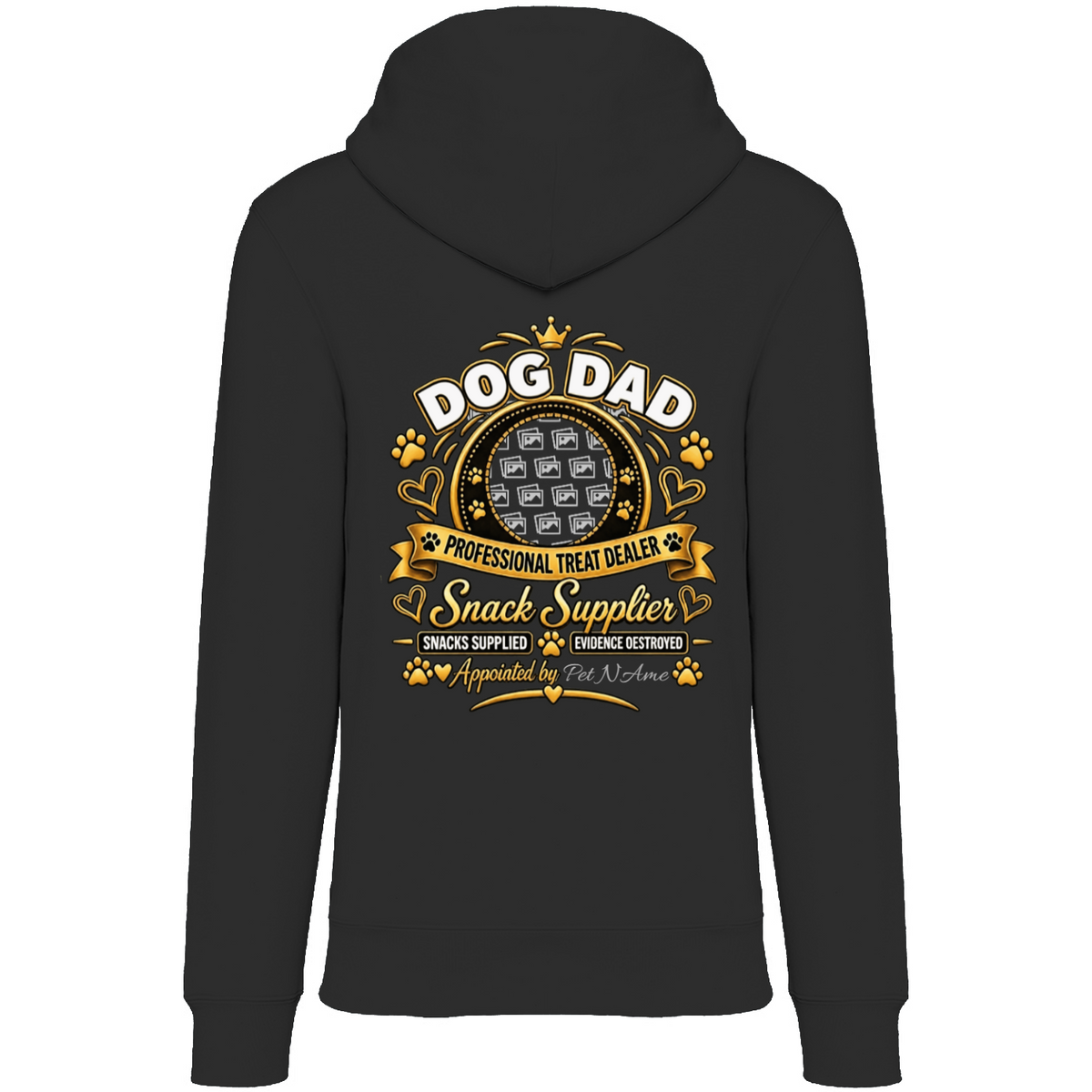 Additional view of Personalised Dog Dad Premium Zip Hoodie - Custom Dog Photo & Name