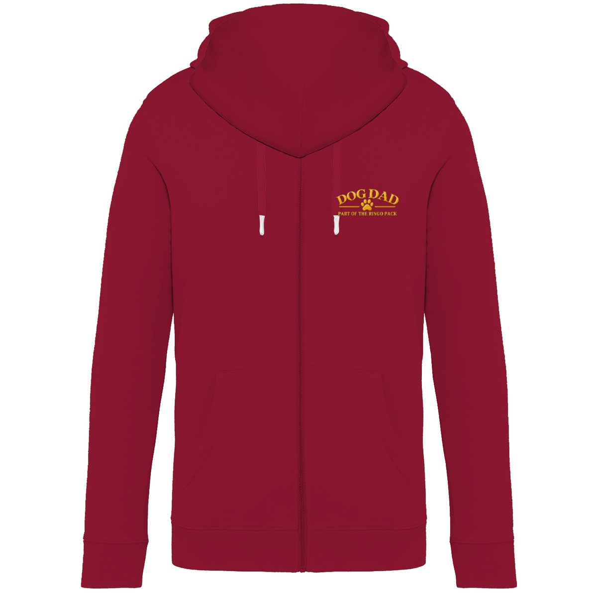 Additional view of Personalised Dog Dad Premium Zip Hoodie - Custom Dog Photo & Name