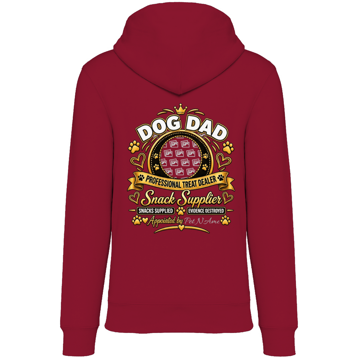 Additional view of Personalised Dog Dad Premium Zip Hoodie - Custom Dog Photo & Name