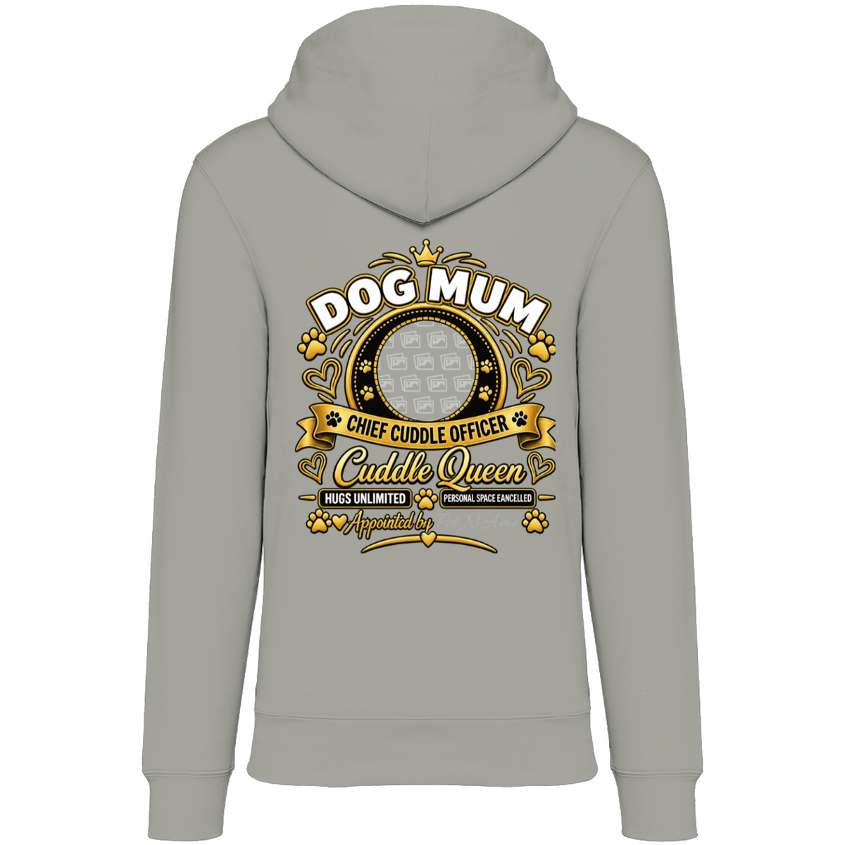 Additional view of Personalised Dog Mum Premium Zip Hoodie - Custom Dog Photo & Name